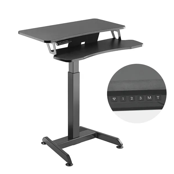 Elektromos magasságállítható íróasztal, 80×40 cm, 72-122 cm, 37 kg, fekete