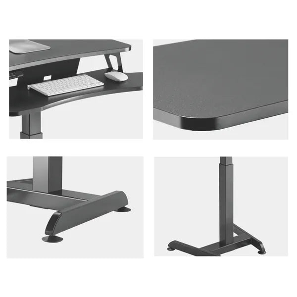 Elektromos magasságállítható íróasztal, 80×40 cm, 72-122 cm, 37 kg, fekete