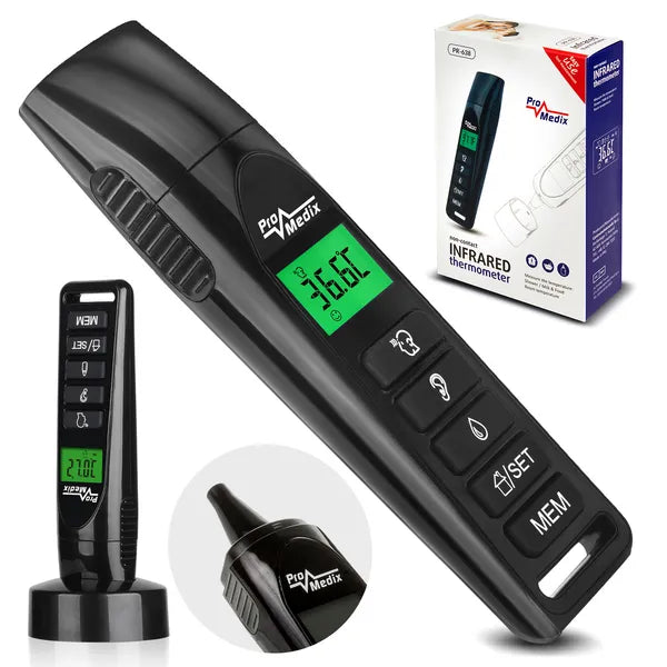 Promedix PR-638 érintésmentes infravörös lázmérő, 0-100 °C, LCD, 60 memória