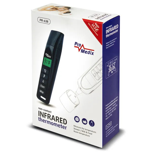 Promedix PR-638 érintésmentes infravörös lázmérő, 0-100 °C, LCD, 60 memória