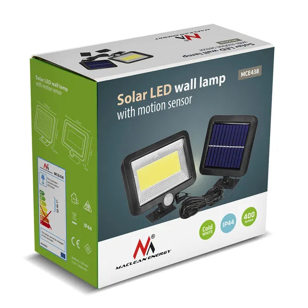 Napelemes LED reflektor mozgásérzékelővel, IP44, 5 W, 400 lm, 6000 K