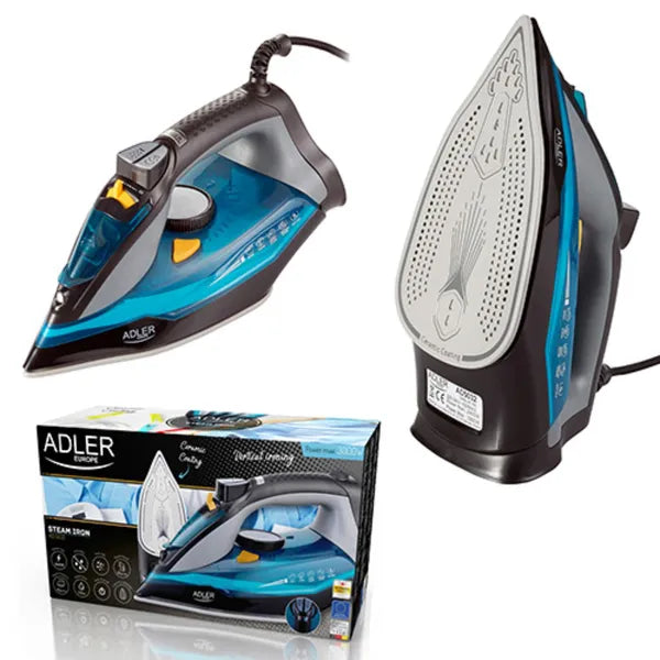 Adler 3000 W gőzölős vasaló, kerámia talp, 5 funkció, 350 ml