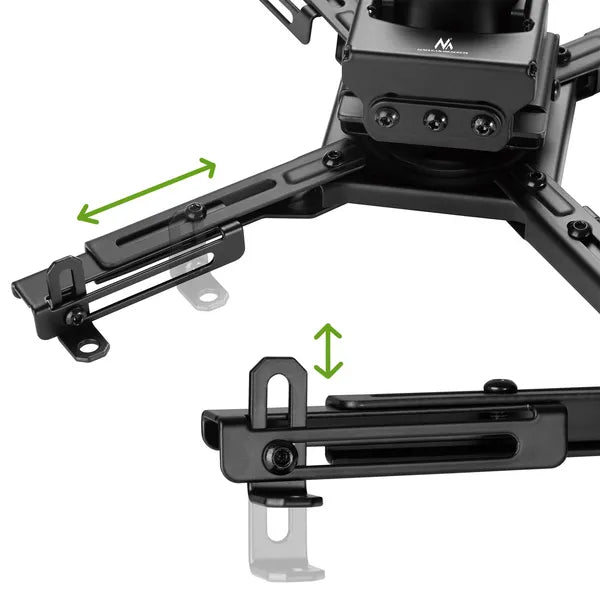 Maclean MC-913 állítható mennyezeti projektor tartófej 80–980 mm, 35 kg, fekete