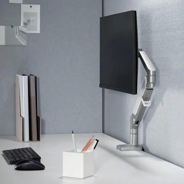Szürke gázteleszkópos monitorasztali tartó 17–32”, 9 kg, VESA 75/100