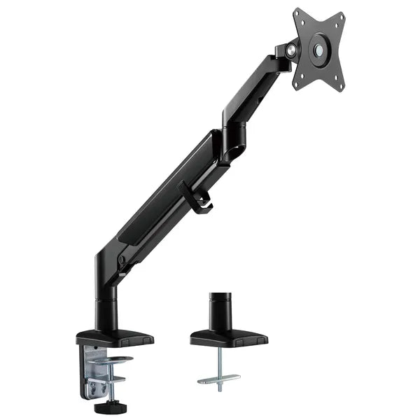 Fekete gázrugós asztali monitortartó kar, 17-32”, 9 kg, VESA 75/100