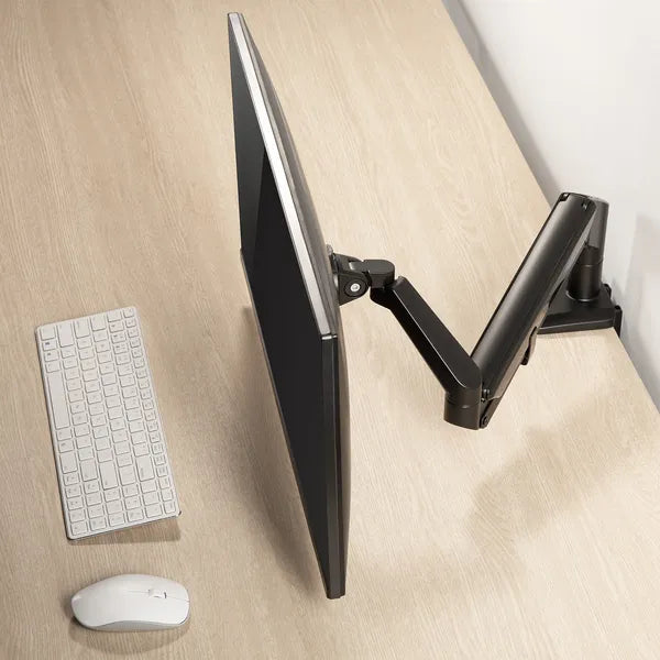 Fekete gázrugós asztali monitortartó kar, 17-32”, 9 kg, VESA 75/100