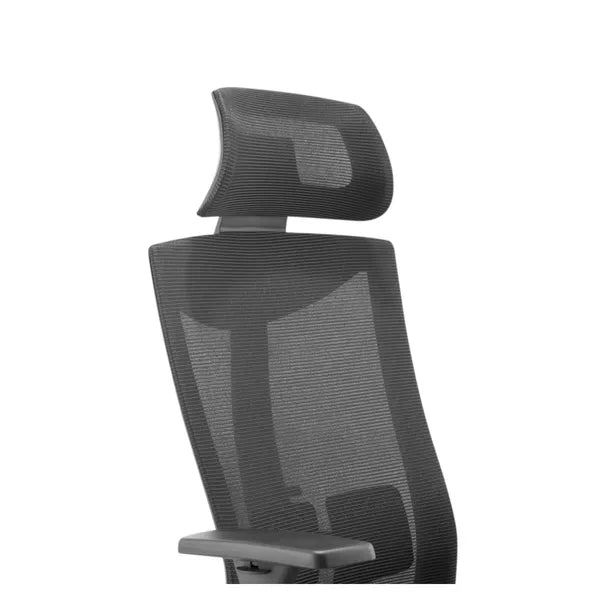 Ergonomikus irodai szék, fekete hálós, magas háttámla, 150 kg teherbírás
