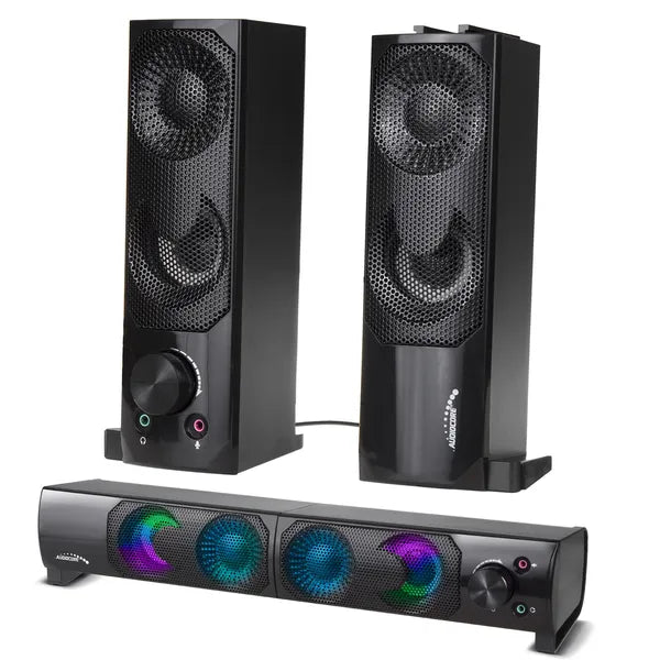 Audiocore AC955 2.0 USB RGB hangrúd-számítógép hangszóró, 2×3 W
