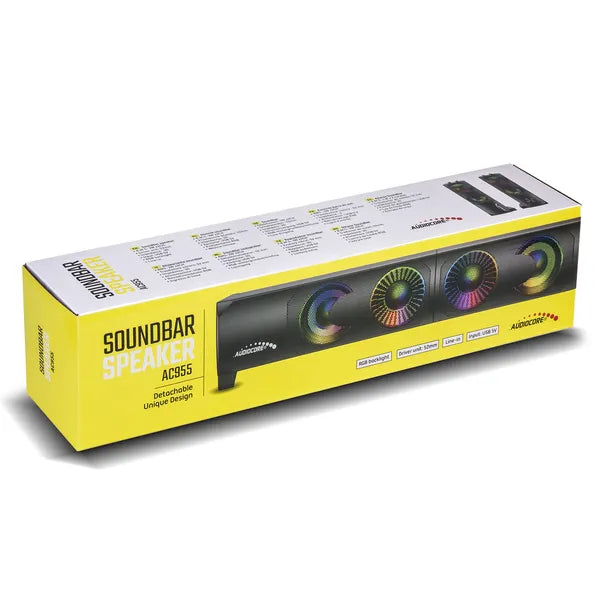 Audiocore AC955 2.0 USB RGB hangrúd-számítógép hangszóró, 2×3 W