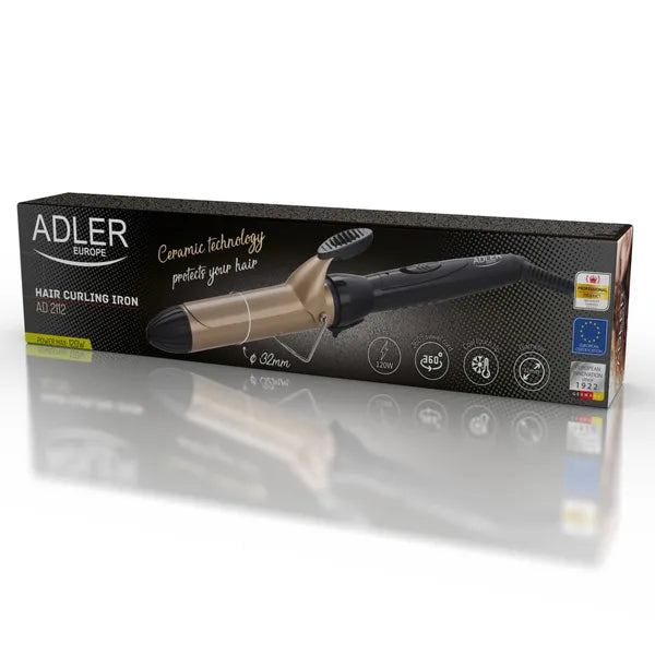 Adler AD 2112 kerámia hajsütővas 32 mm 55 W gyors felfűtés forgó kábel