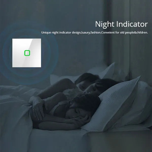 Maclean okos érintőkapcsoló led, fehér, wifi, tuya, 86x86mm