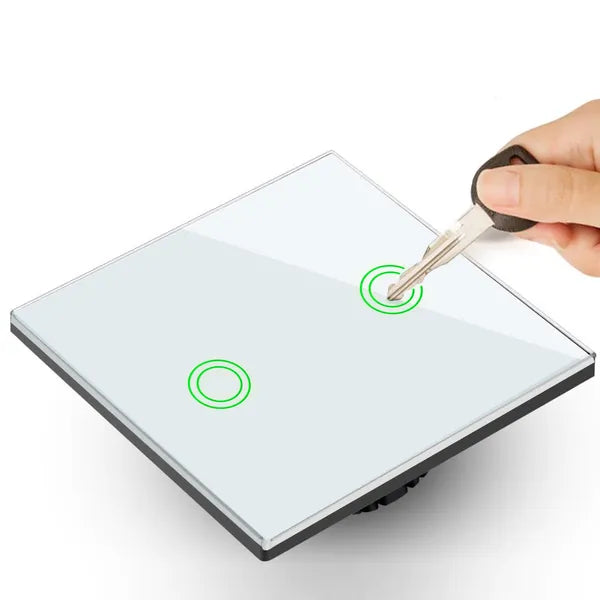 Maclean dupla okoskapcsoló led üvegpanellel 86x86mm