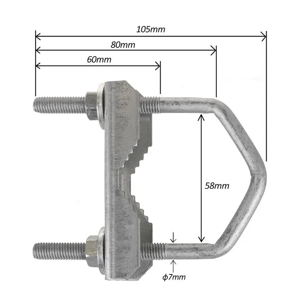 Maclean MCTV-923 horganyzott acél U-bilincs 58×105 mm antennamast rögzítő