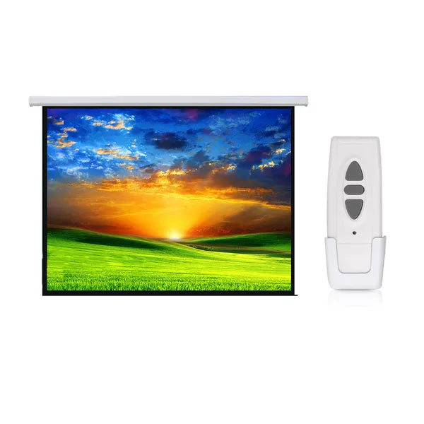 Elektromos vetítővászon 100″ 4:3, 200×150 cm, fal/mennyezet, távirányító