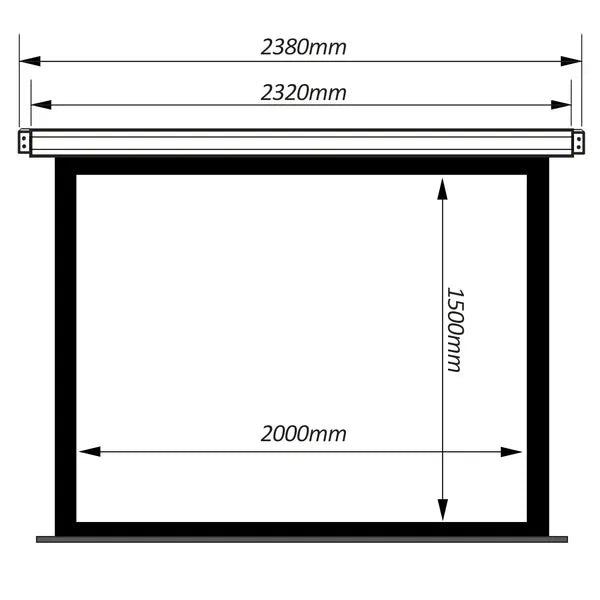 Elektromos vetítővászon 100″ 4:3, 200×150 cm, fal/mennyezet, távirányító