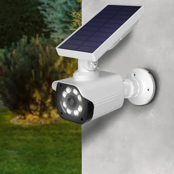 Napelemes biztonsági kamera-atrapa villogó LED-del, mozgásérzékelővel, IP66