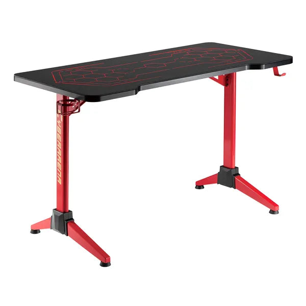 RGB LED gamer asztal fekete, 120×60 cm, 100 kg teherbírás, 76 cm