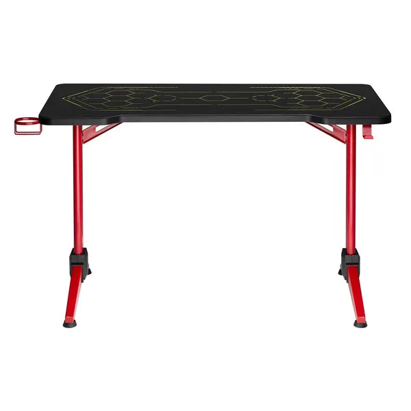 RGB LED gamer asztal fekete, 120×60 cm, 100 kg teherbírás, 76 cm