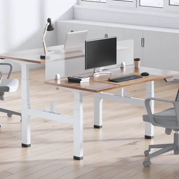 Ergo Office ER-404W fehér elektromos dupla keret, 62-128 cm, 2×125 kg, lap nélkül