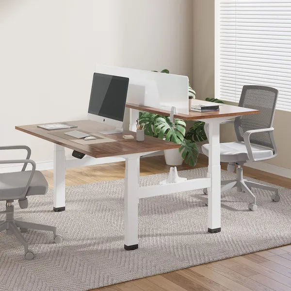 Ergo Office ER-404W fehér elektromos dupla keret, 62-128 cm, 2×125 kg, lap nélkül