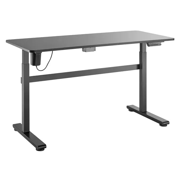 Szürke, elektromosan állítható íróasztal 140×60 cm, 73–118 cm, 50 kg
