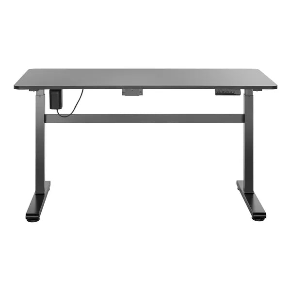 Szürke, elektromosan állítható íróasztal 140×60 cm, 73–118 cm, 50 kg