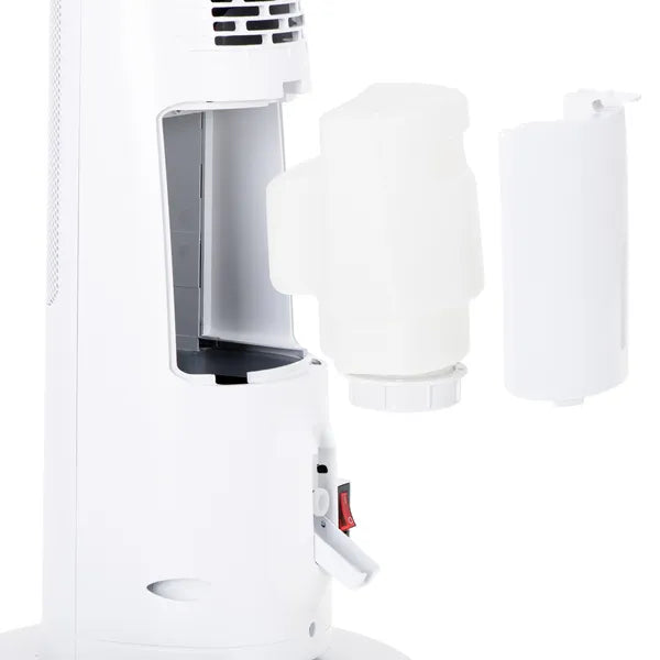 Kerámia fűtőbetétes LCD oszlopradiátor 75 cm, 2200 W párásítóval, távvezérlés