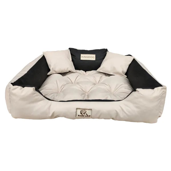 Vízlepergető beige kutya-macska fekhely, Cordura, 55×45 cm +2 párna