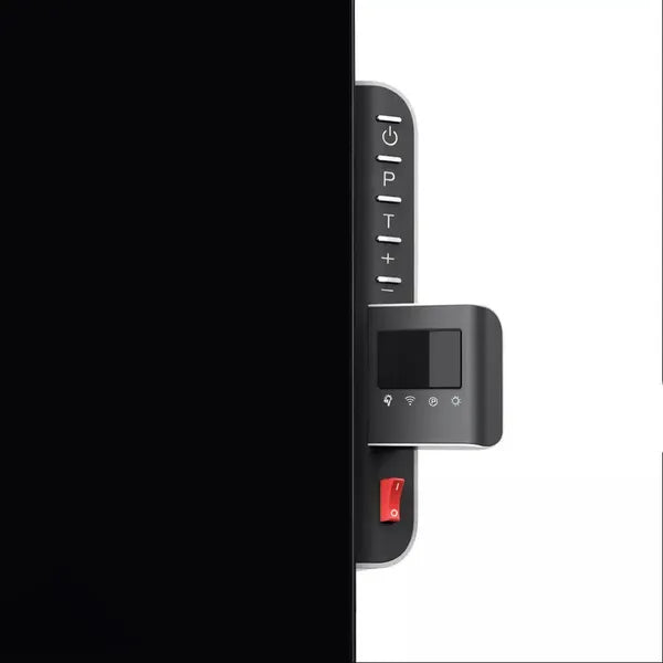 Üveg infrapanel 600 W WiFi Tuya termosztát, fekete 55×100 cm