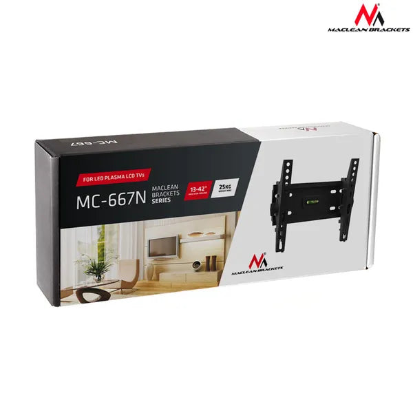 Dönthető fali TV konzol 13-42″, max 25 kg, VESA 200×200, fekete
