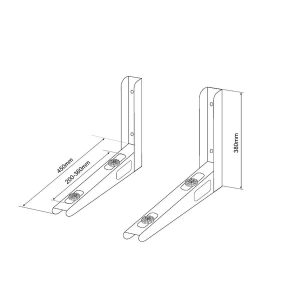 Maclean MC-621 klíma- és hőszivattyú fali konzol 450 mm, 100 kg, galvanizált