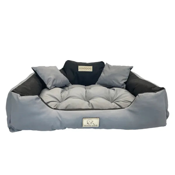 Kingdog xl fekhely sötétszürke 115x95 cm párnákkal
