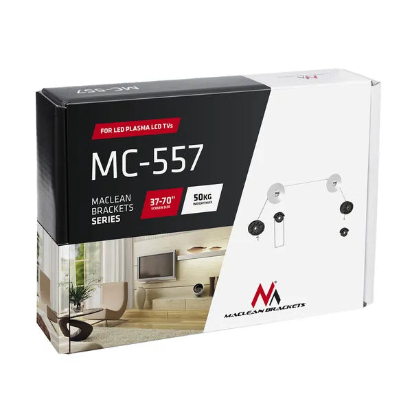 Maclean MC-557 ultravékony TV fali tartó, 37-75”, 50 kg, 14,5 mm, VESA 800x800