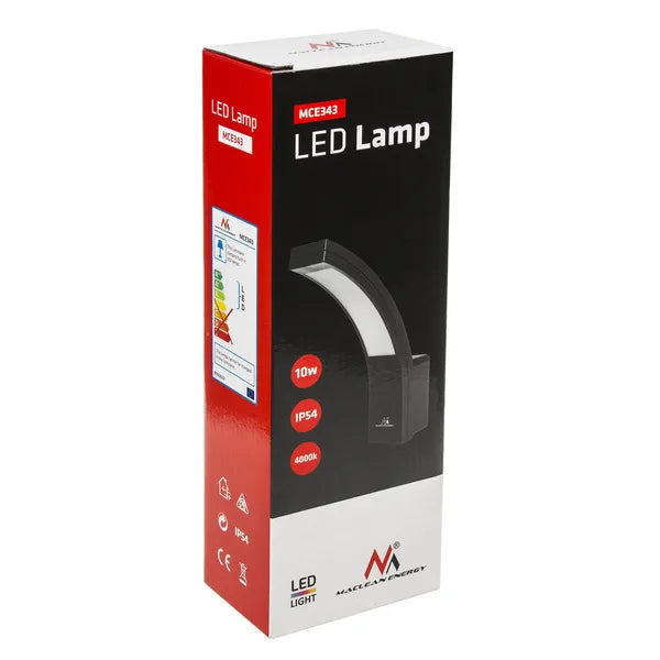 LED homlokzati lámpa 10 W 800 lm IP54 4000 K fekete