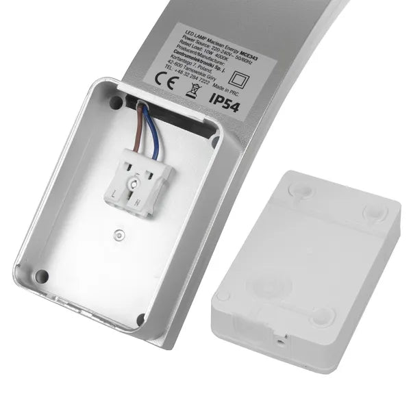 LED homlokzati falilámpa 800 lm IP54 10 W 4000 K ezüst