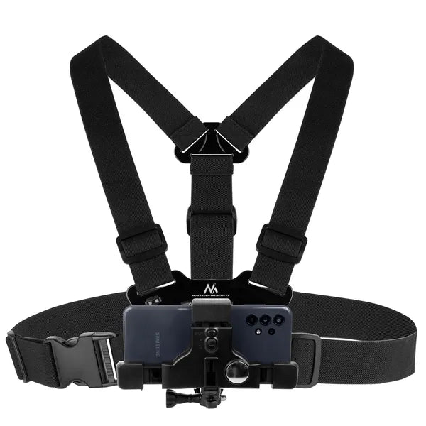 Univerzális mellkasi tartó heveder okostelefonhoz és GoPro-hoz, állítható
