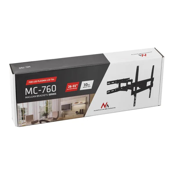 Maclean mc-760 tv/monitor tartó 26-55 30kg fekete vesa 400x400