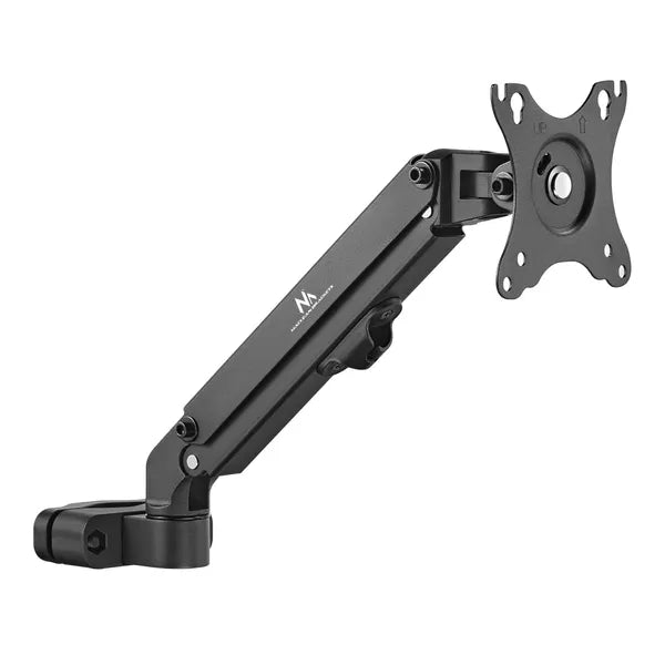 Fekete rúdrögzíthető monitor kar, 17-27”, 7 kg, rugós, VESA 75/100