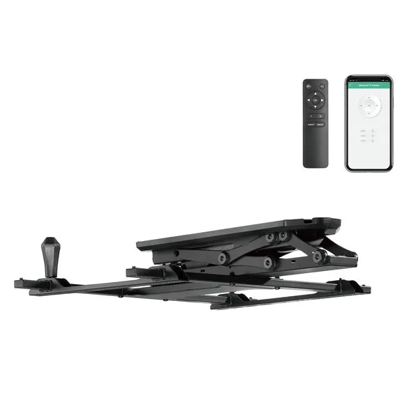 Motoros mennyezeti TV tartó 32-70″, 35 kg, VESA 600×400, Tuya, dönthető