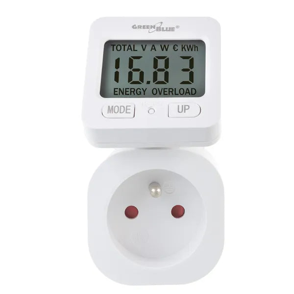 Energiafigyelő greenblue gb615e, 3680w, memória, fehér