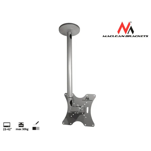 Mennyezeti TV konzol 23-42″ | 30 kg | 60-86 cm | ezüst, dönthető-forgatható