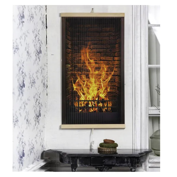 Infravörös hajlékony fűtőpanel 430 W, 100×57 cm, kandalló mintával, szabályzó