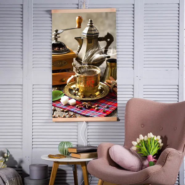 Hajlékony infrapanel 430 W, 100×57 cm, kávé mintás, szabályzóval