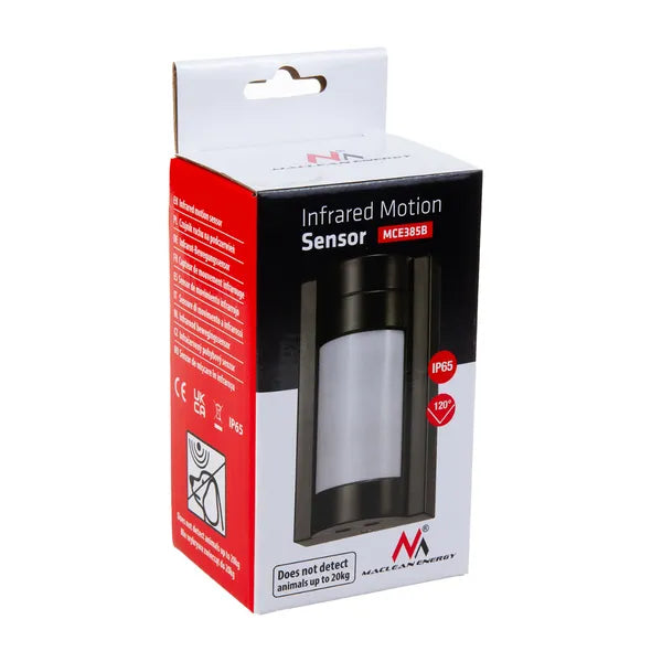 Maclean MCE385B kültéri PIR mozgásérzékelő IP65, 120°, 12 m, 1200 W, kisállatbarát