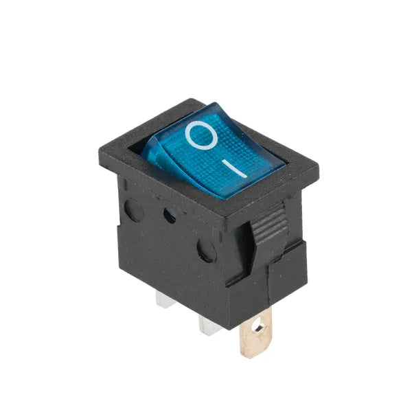 Világítós billenőkapcsoló, 2 állású, 3 tűs, 12 V, keskeny, kék MK-1011