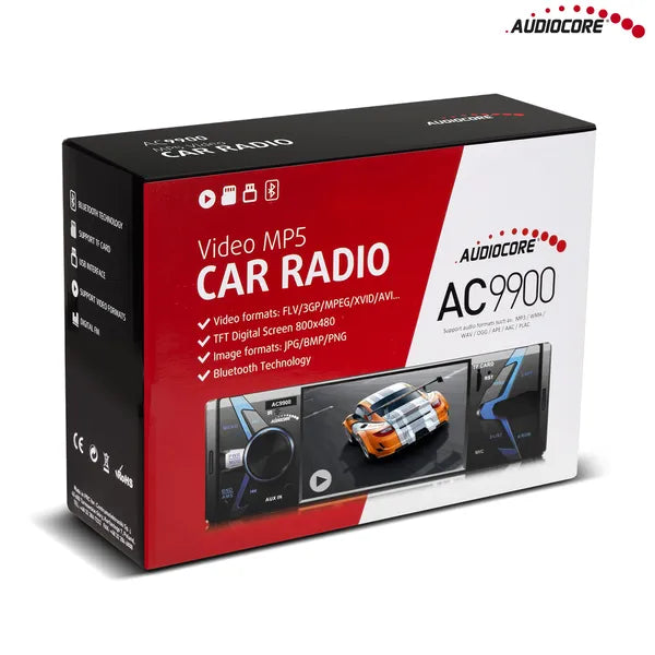 Audiocore AC9900 autórádió 4" TFT kijelzővel, Bluetooth, MP5, 4×50 W