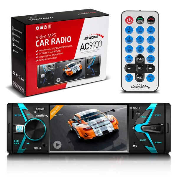Audiocore AC9900 autórádió 4" TFT kijelzővel, Bluetooth, MP5, 4×50 W