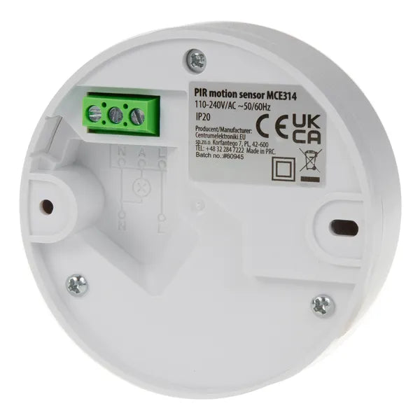 Maclean mennyezeti PIR mozgásérzékelő, 360°, 6 m, 1200 W, IP20