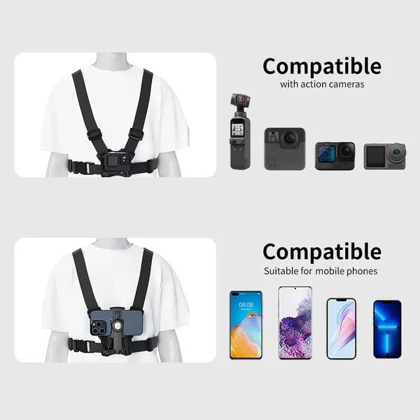 Maclean MC-294 univerzális mellkaspánt telefonhoz és GoPro kamerához, 90°