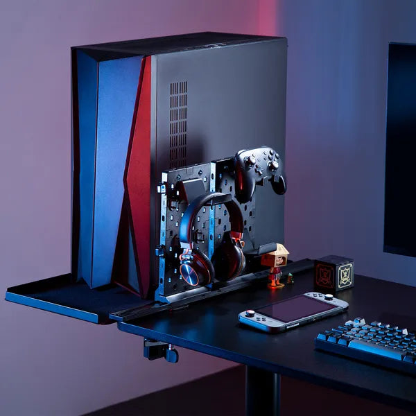 NanoRS RS174 fekete gamer asztali polcbővítő, 20 kg teherbírás